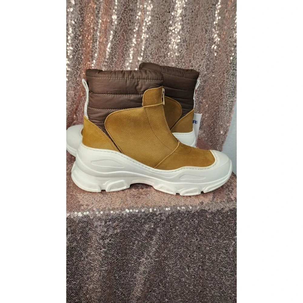 NWT Pajar Women'sWaterproof Tan‎ Suede Winter Boots Zipper Chunky Sole